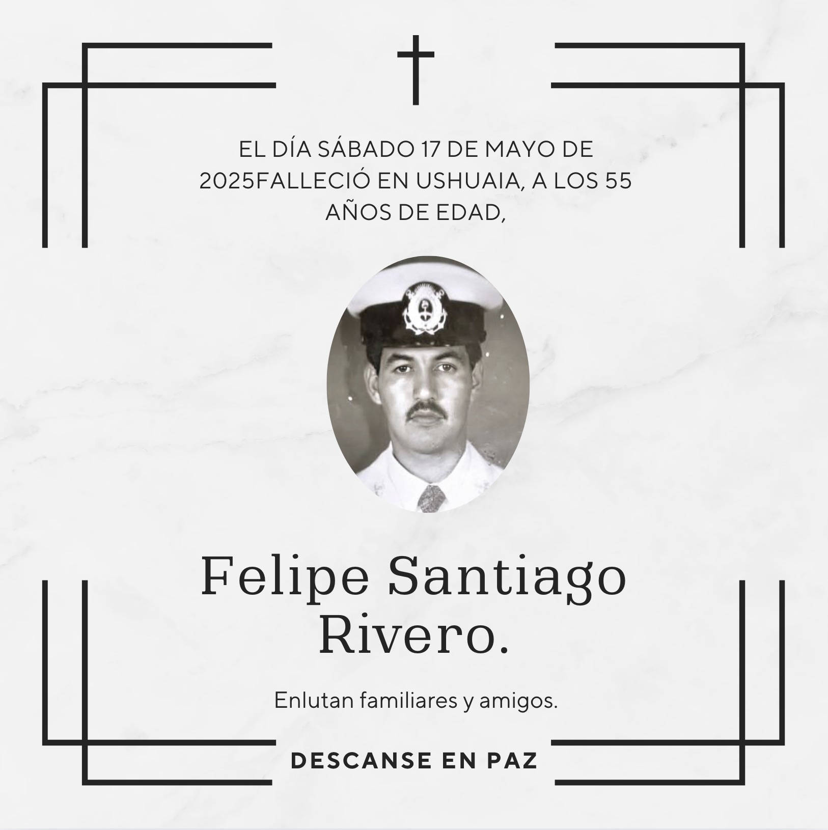 Fallecimiento | Felipe Santiago Rivero.